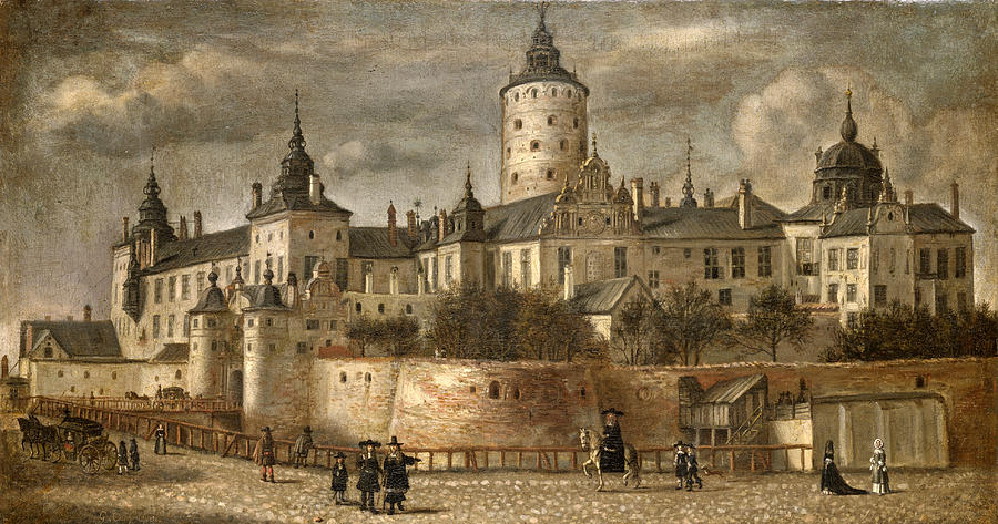 Castle Tre Kronor. Stockholm  Painting by Govert Dircksz Camphuysen