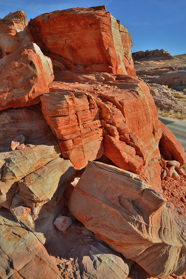 Castle Walls Along Park Road in Valley of Fire Photograph by Ray Mathis