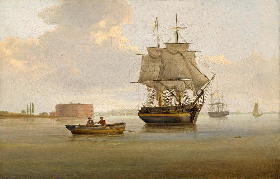 Castle William New York harbor Painting by Thomas Birch