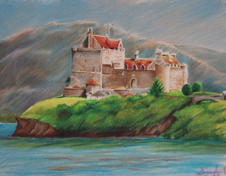 Castle Painting - Castle with bright Roof by Dixie Trent