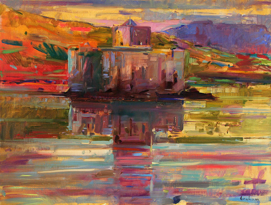 Castle Painting - Castlebay   Barra by Peter Graham