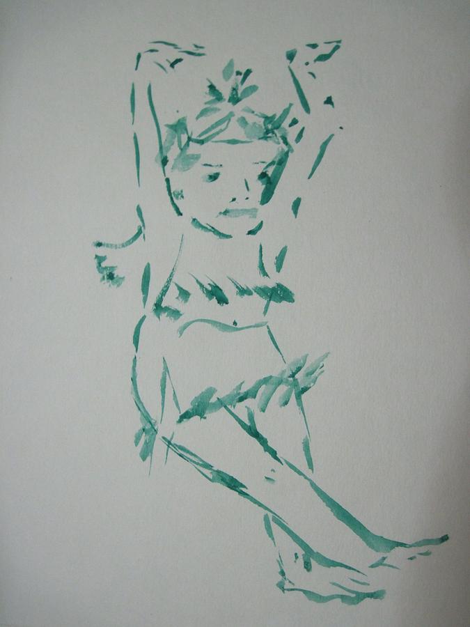 Casual dance.Water color 1999 Drawing by Dr Loifer Vladimir