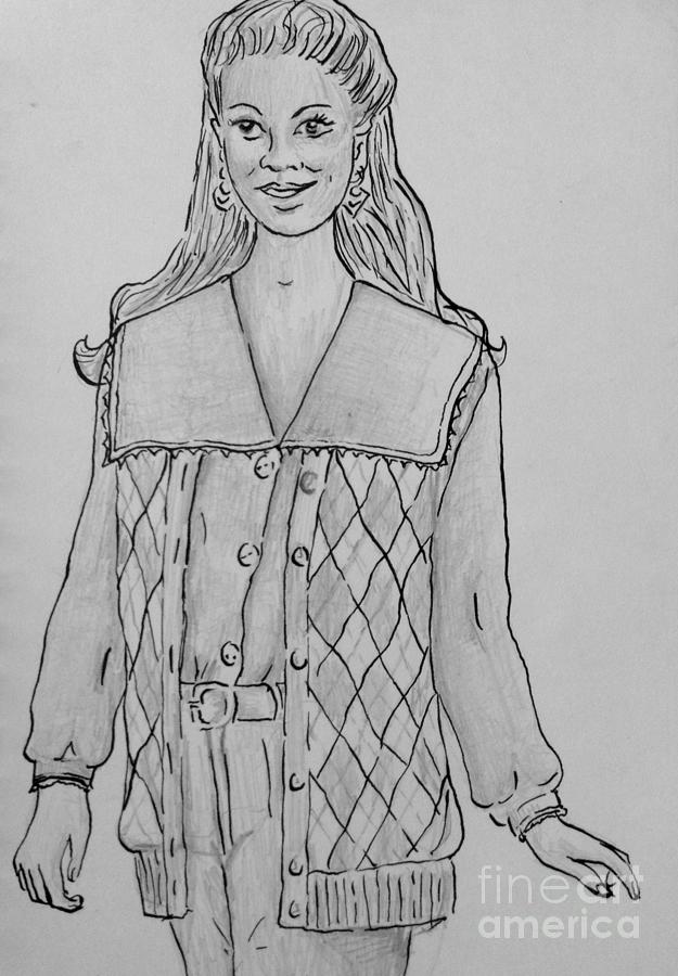 Casual Elegance Drawing by Joan-Violet Stretch