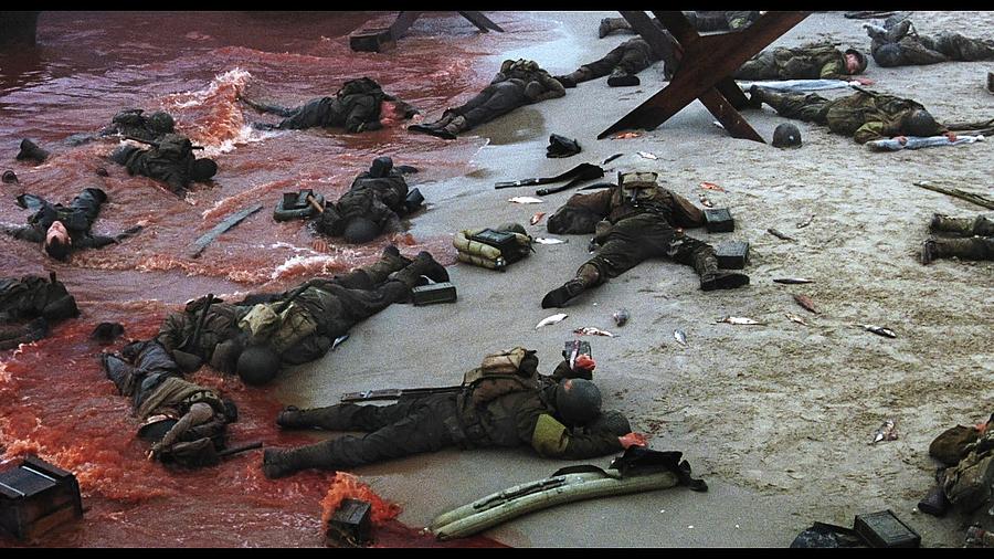 Casualties at Omaha Beach Saving Private Ryan publicity photo 1998 Photograph by David Lee Guss