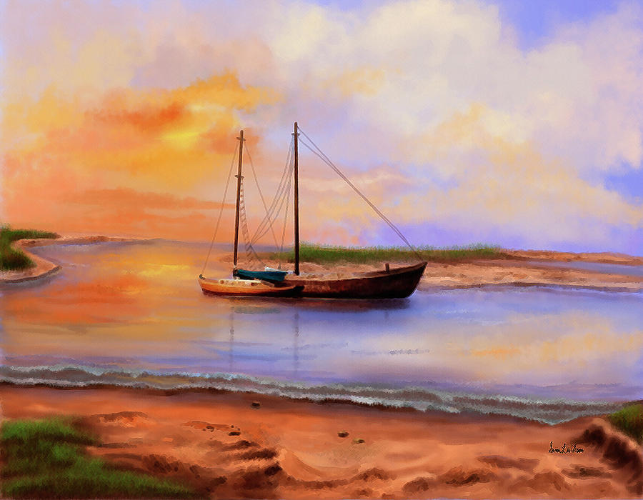 Boat Painting - Casualties of a Storm by Sena Wilson