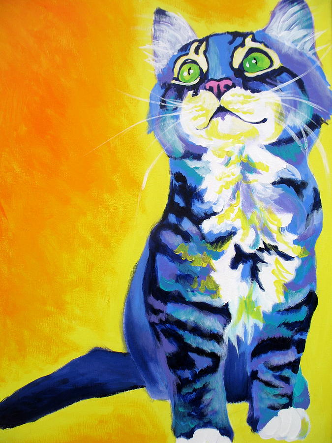 Cat - Here Kitty Kitty Painting by Dawg Painter