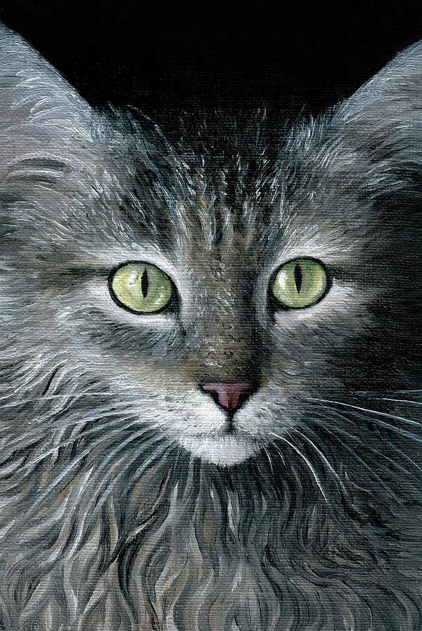 Cat 478 Painting by Lucie Dumas