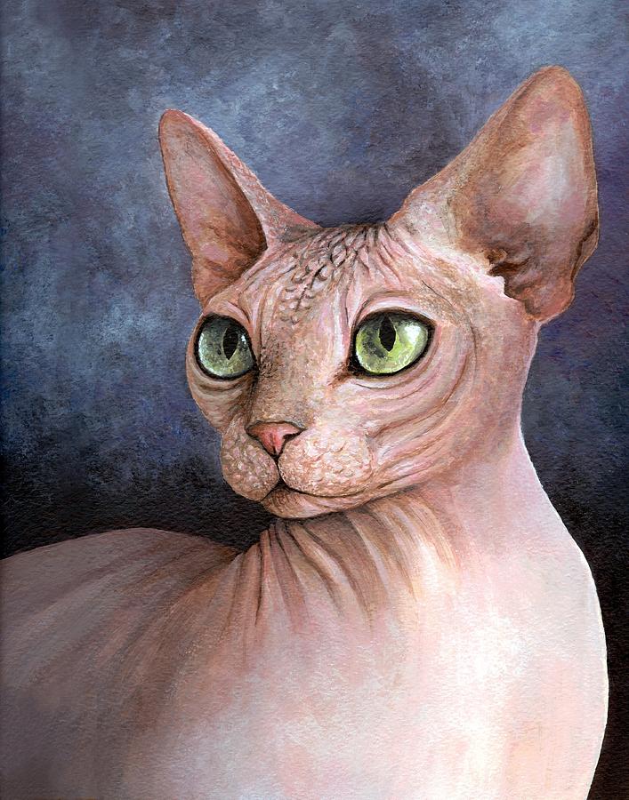 Cat 578 Sphinx Painting by Lucie Dumas