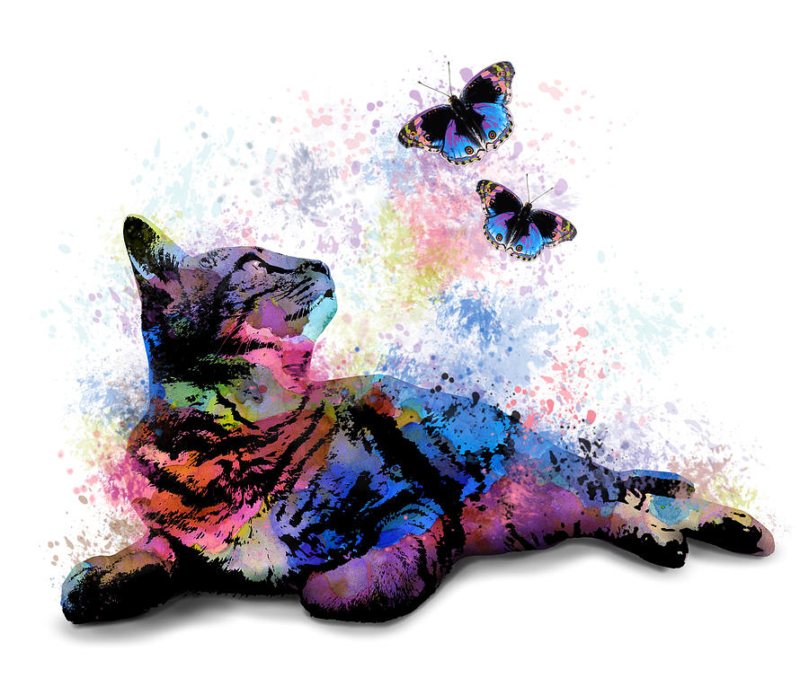 Cat 614 Digital Art by Lucie Dumas