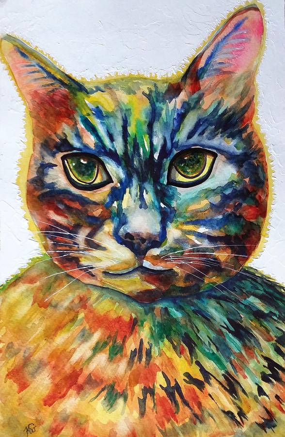 Cat A Tude Painting by Kim Shuckhart Gunns