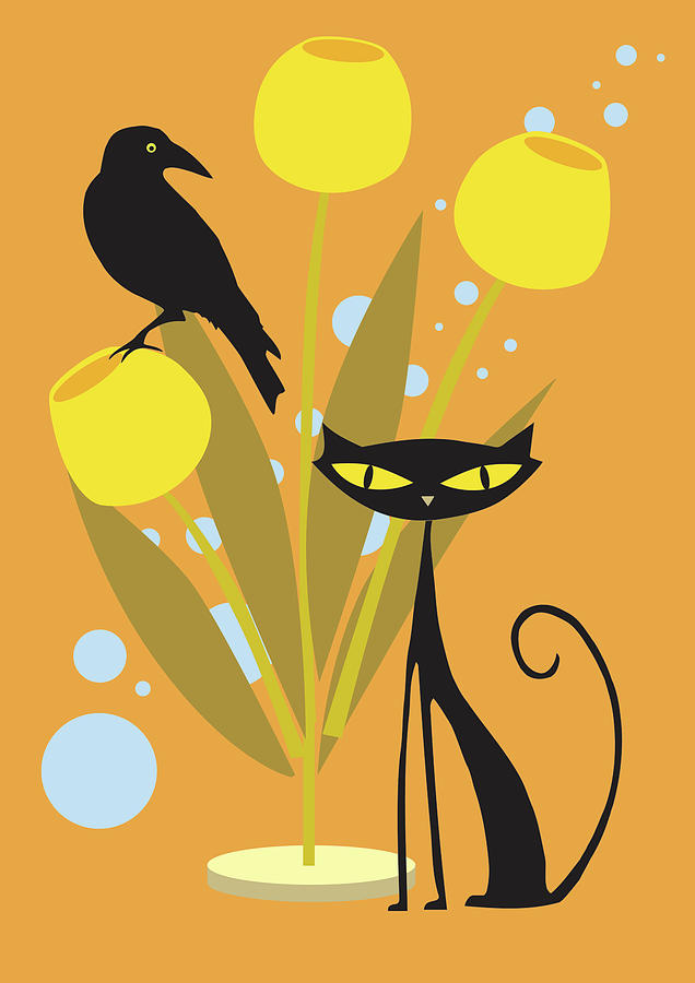 Cat and Crow Digital Art by Demoree Anderson - Fine Art America