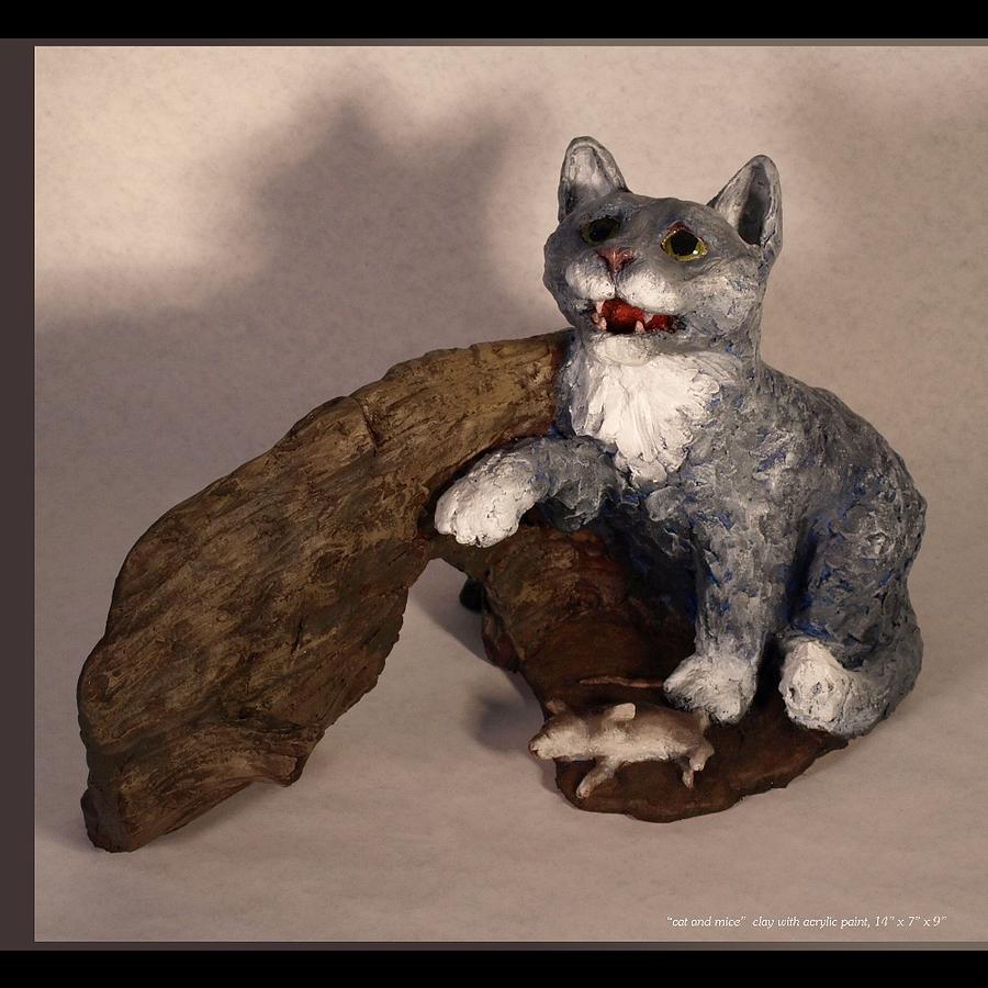 Cat and Mice main view Sculpture by Katherine Huck Fernie Howard