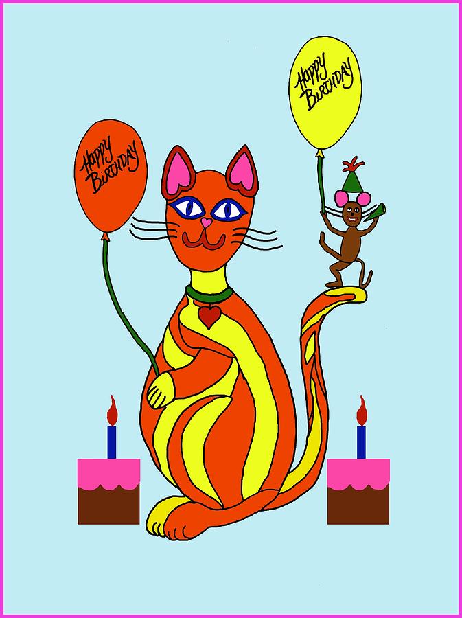 Cat and Mouse bday 4 Digital Art by Laura Smith