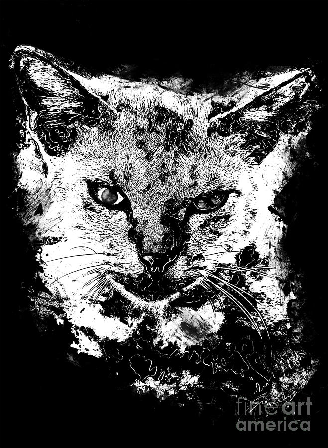Cat art Digital Art by Justyna Jaszke JBJart