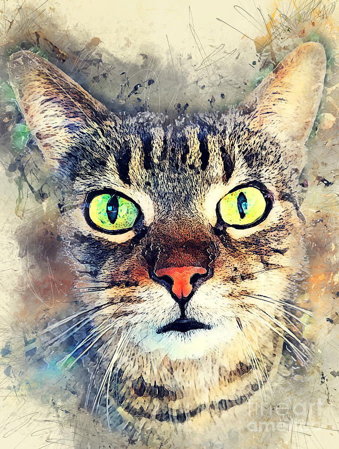 Cat Baxter Painting by Justyna Jaszke JBJart