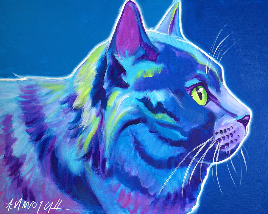 Cat - Blue Boy Painting by Dawg Painter
