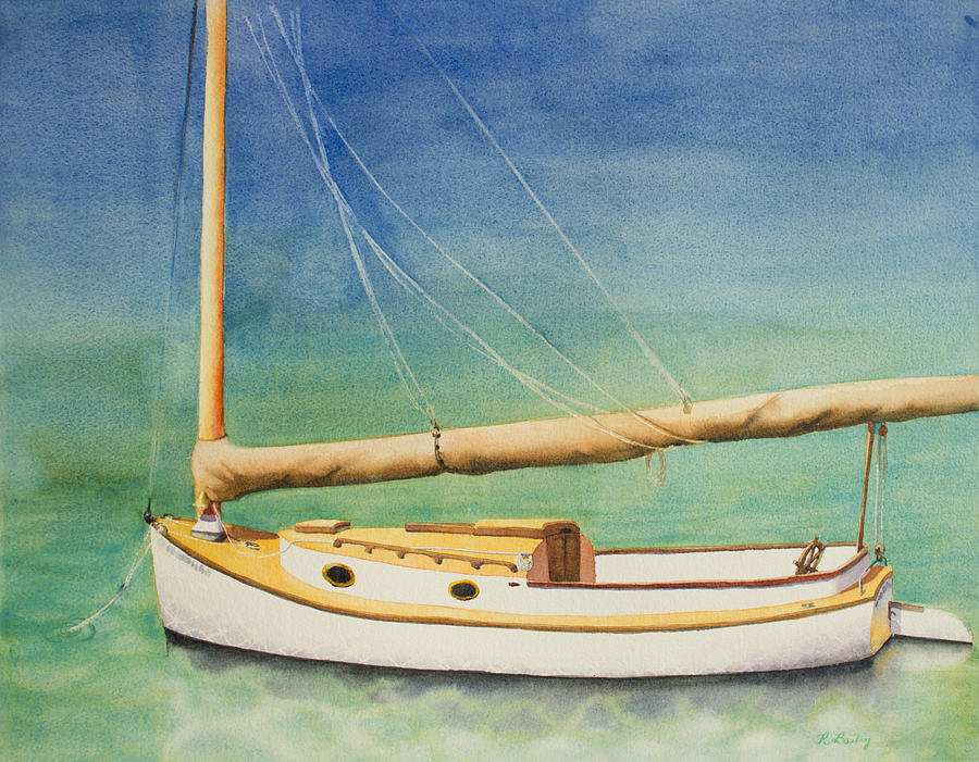 Sailing Painting - Cat Boat by Ruth Bailey