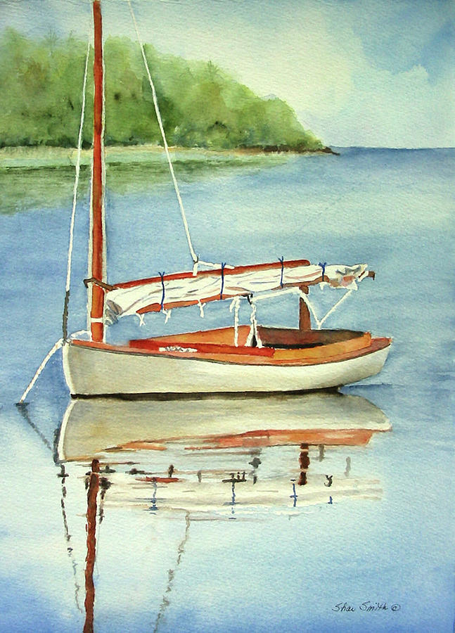 Cat Boat Painting by Sharlotte Smith | Fine Art America