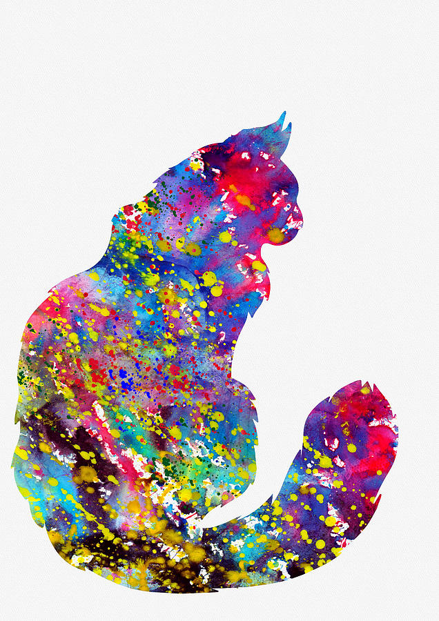 Cat-colorful Digital Art by Erzebet S - Fine Art America