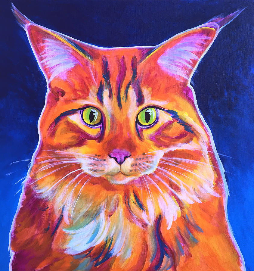Cat Painting - Cat - Cosmo by Dawg Painter
