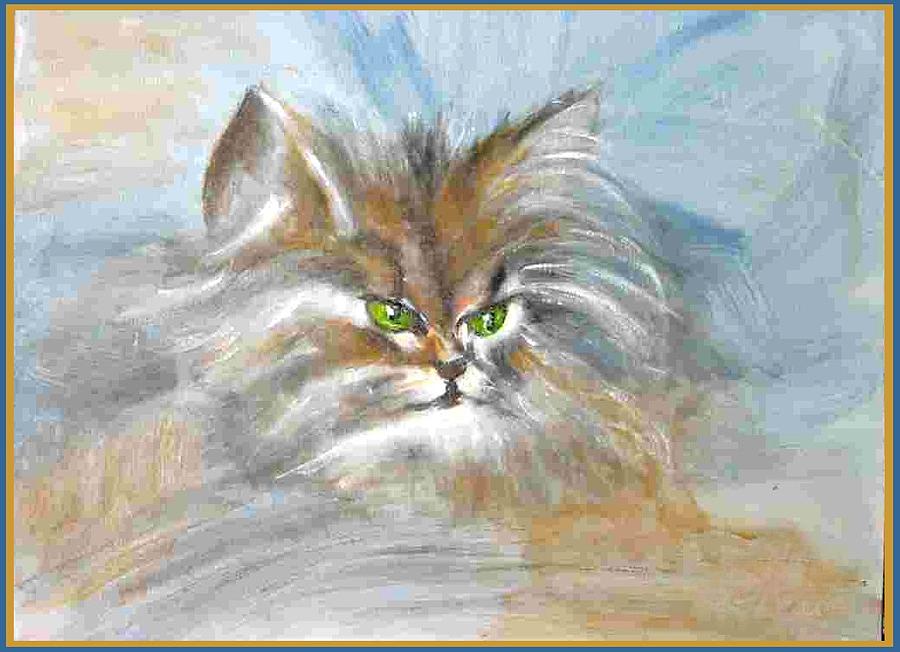 cat Painting by Dragica  Micki Fortuna