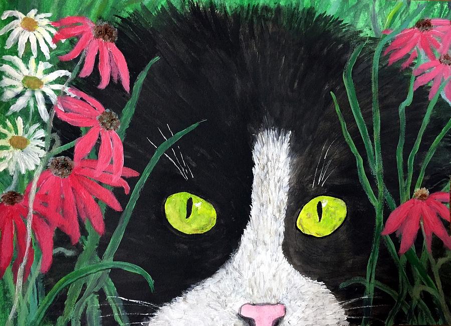 Cat eyes Painting by Anne Sands