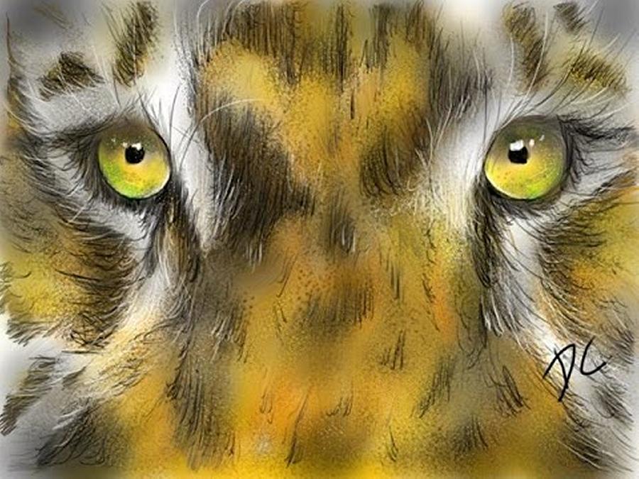Cat eyes Digital Art by Darren Cannell