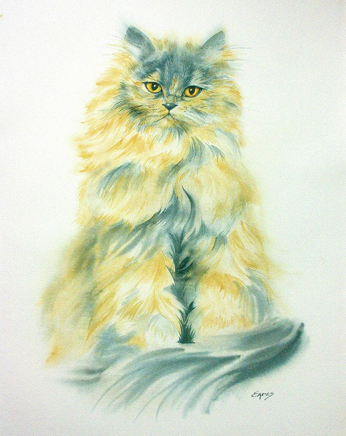 Cat Eyes Painting by Linda Eades Blackburn