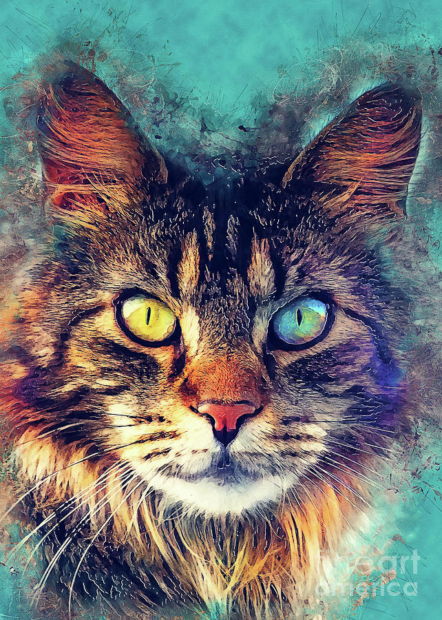 Cat Friday Digital Art by Justyna Jaszke JBJart