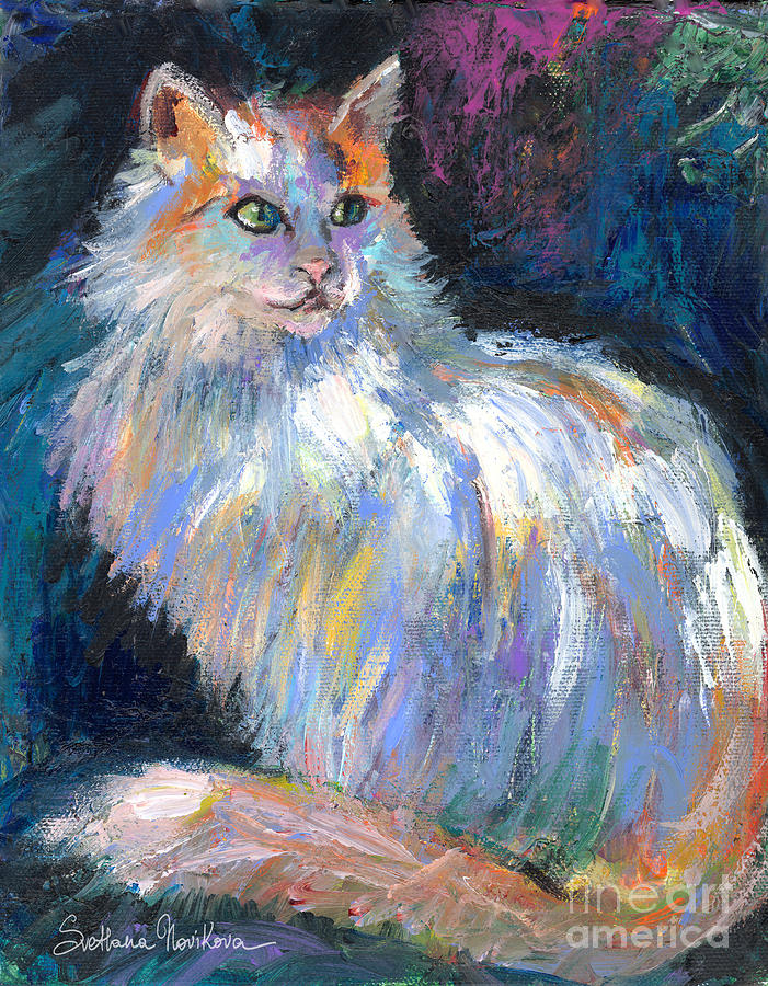 Cat In A Sun Painting  Painting by Svetlana Novikova