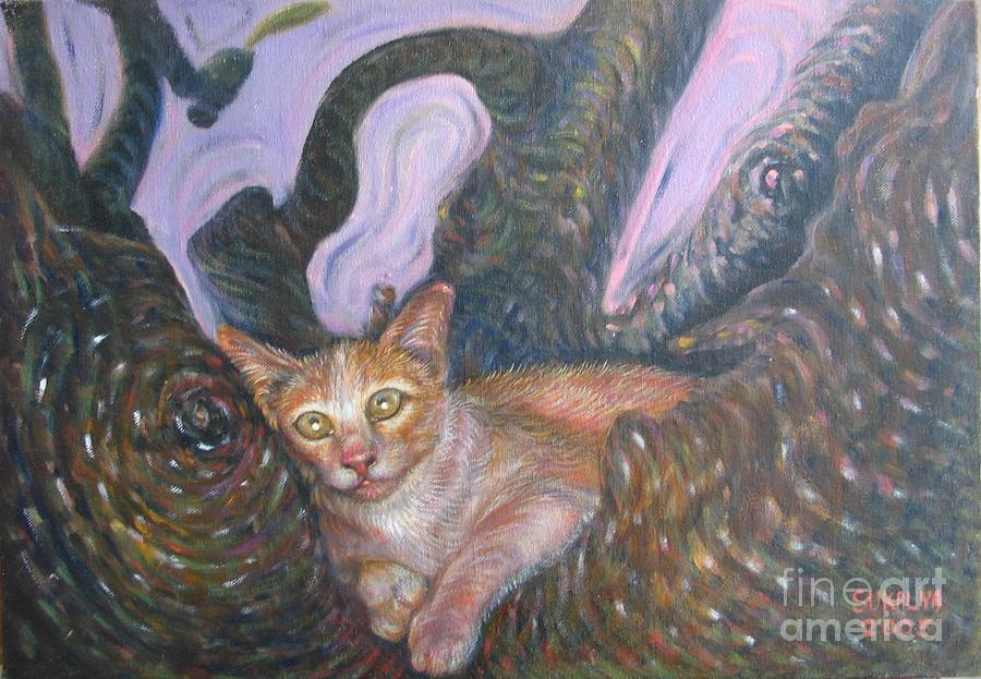 CAT In The Wonder Land Painting by Sukalya Chearanantana