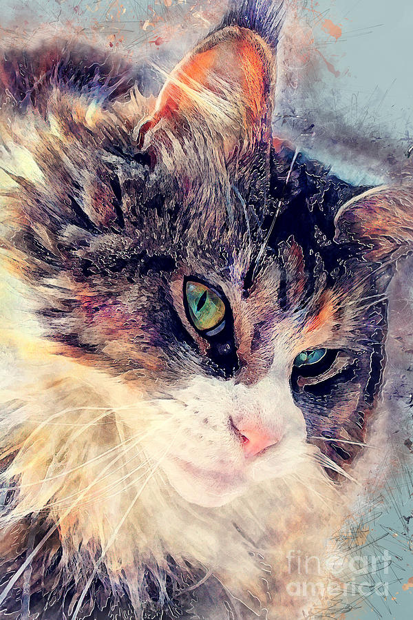 Cat Jasper Painting by Justyna Jaszke JBJart