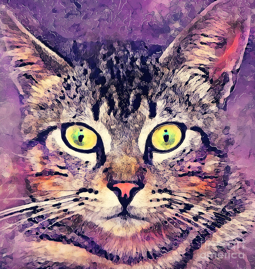 Cat John Watercolor Art Painting