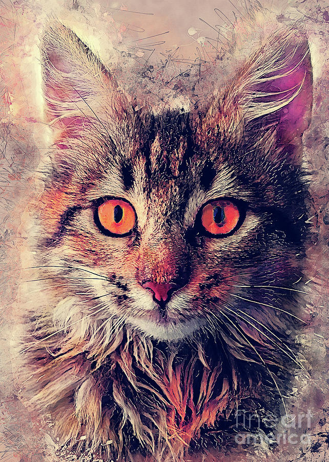 cat Jok Digital Art by Justyna Jaszke JBJart