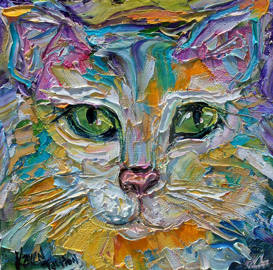 Cat Painting - Cat by Karen Tarlton