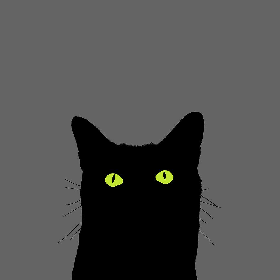 Cat Looking Up Digital Art by Garaga Designs