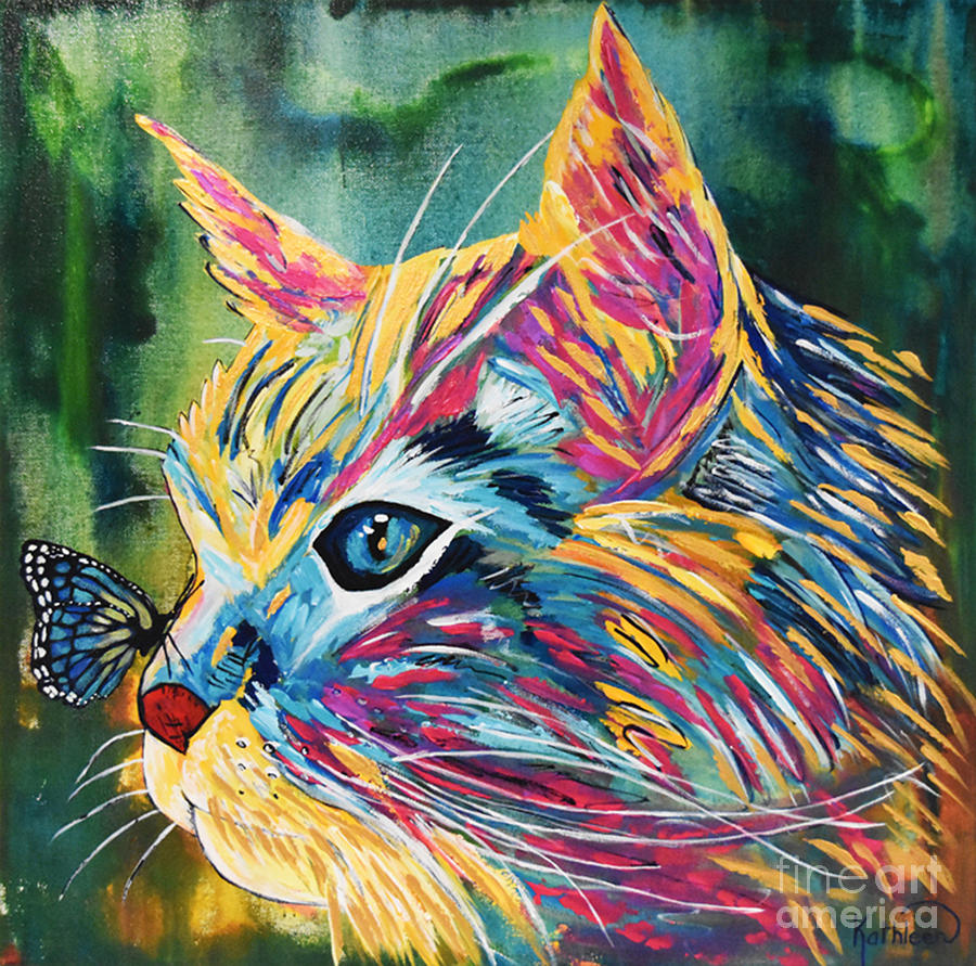 Cat Love Painting by Kathleen Artist PRO