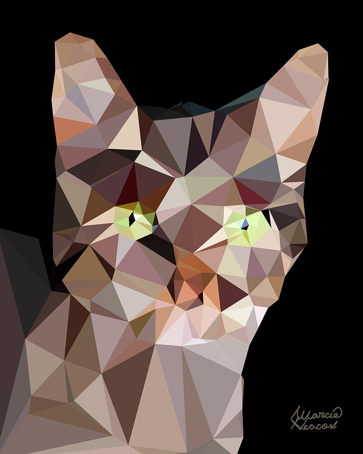Cat Low Poly Art by Marcie Heacox