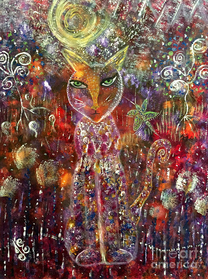 Cat Magic Painting by Julie Engelhardt
