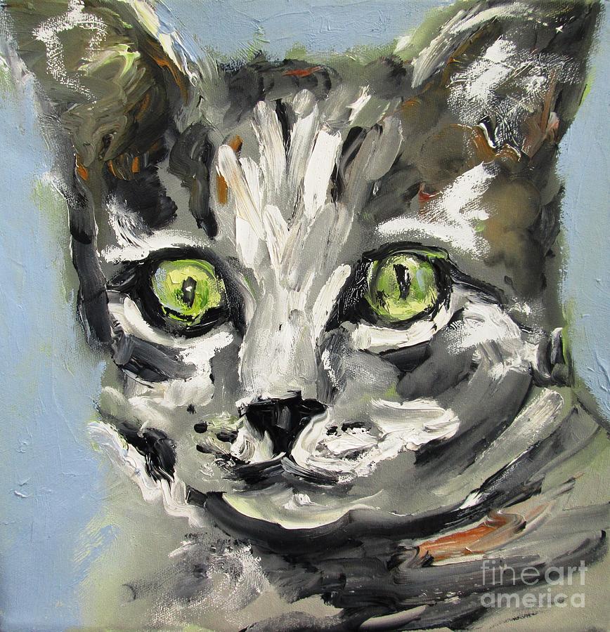 Cat Art And Paintings Painting by Mary Cahalan Lee - aka PIXI