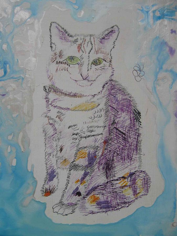 Cat named Jade Painting by AJ Brown
