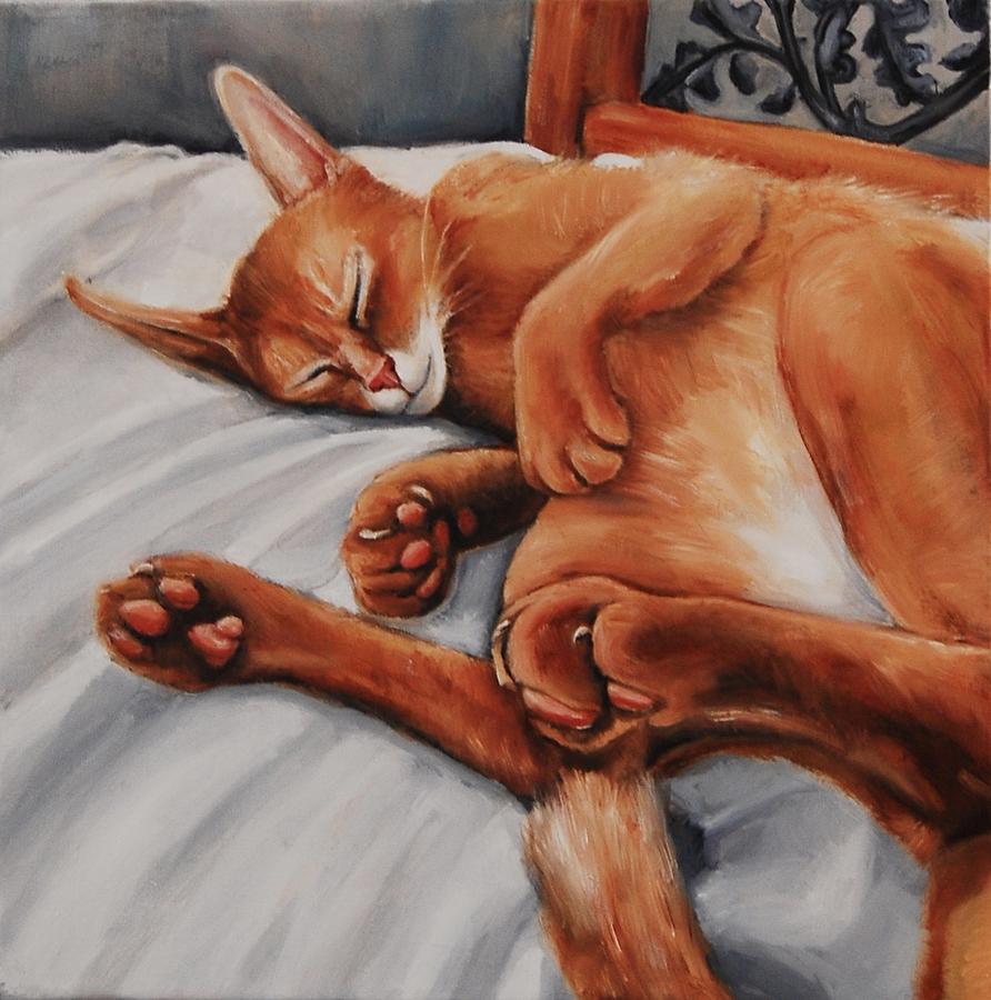 Cat Nap Painting by Jean Cormier
