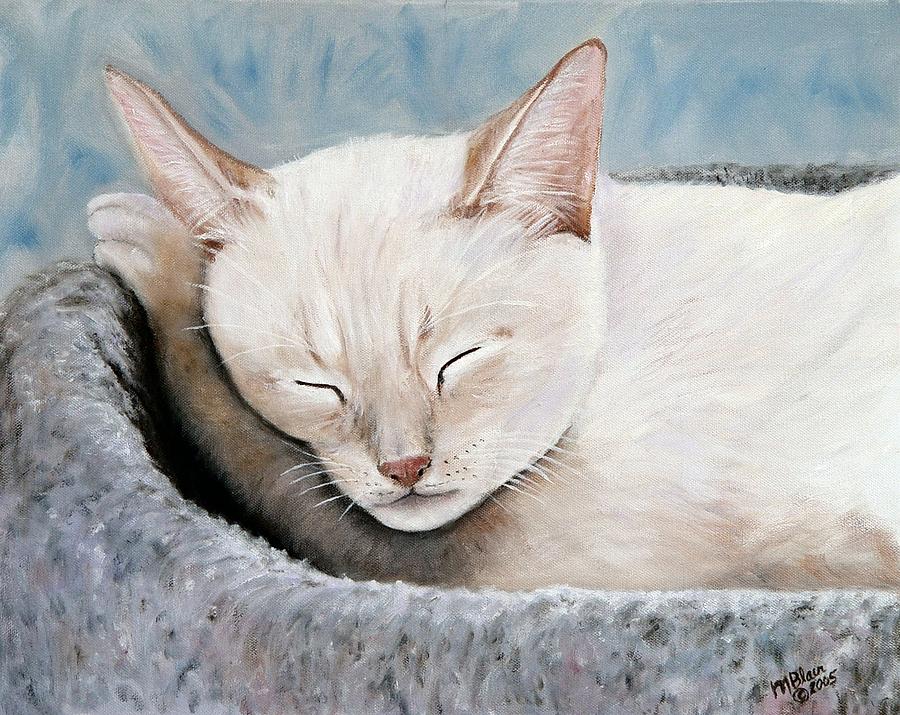 Pets Painting - Cat Nap by Merle Blair Pets Painting - Cat Nap by Merle Blair