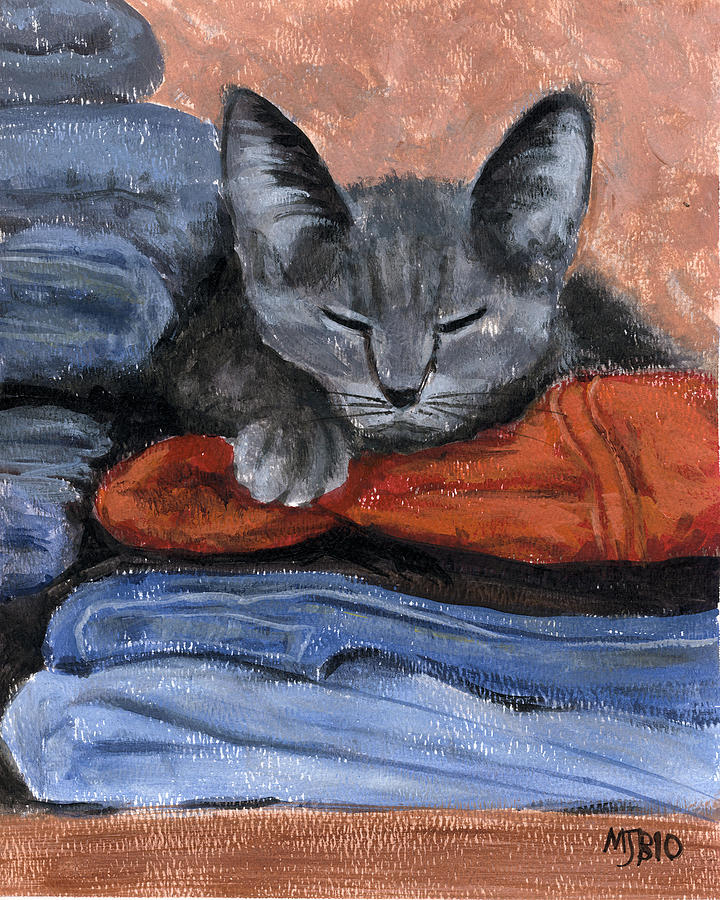 Cat Nap Painting by Michael Beckett | Fine Art America