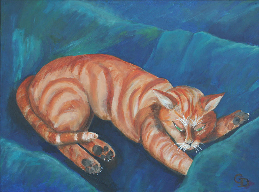 Cat Napping Painting by Gail Daley