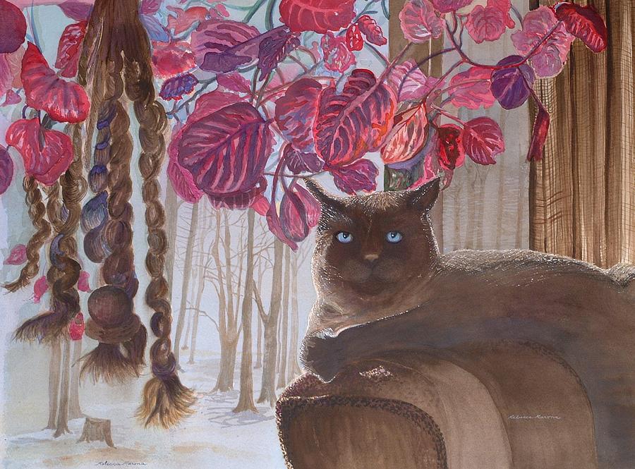 Cat On A Foggy Day Painting by Rebecca Marona