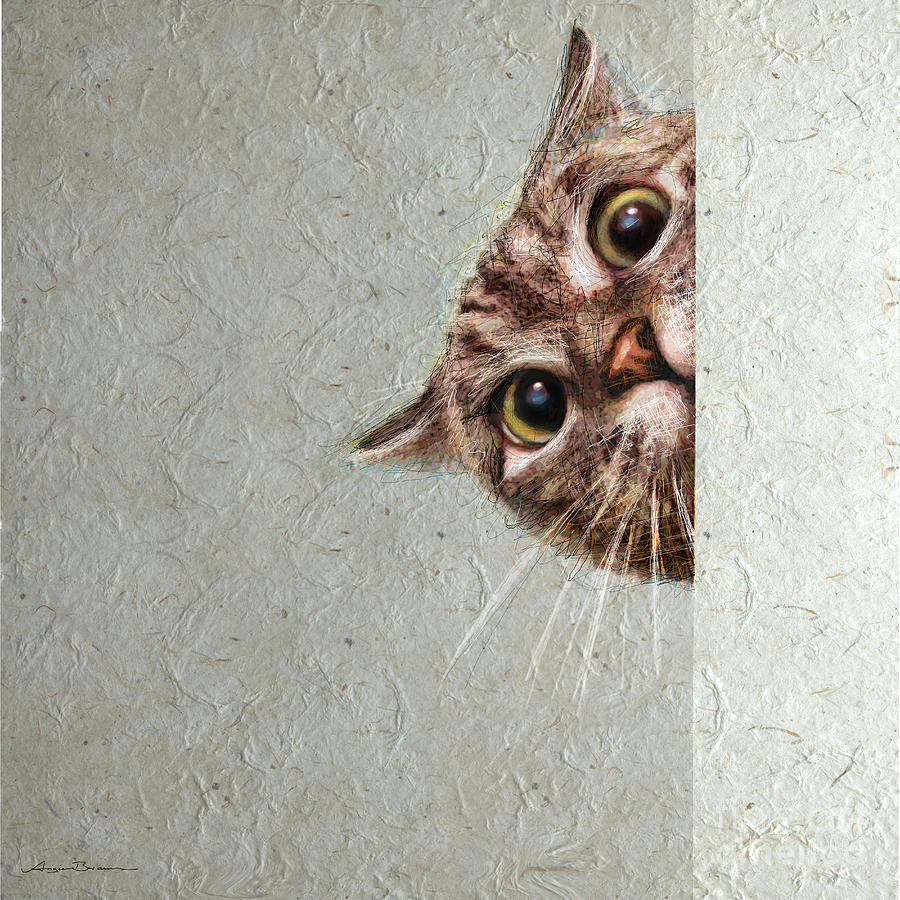 CAT spy Painting by Angie Braun