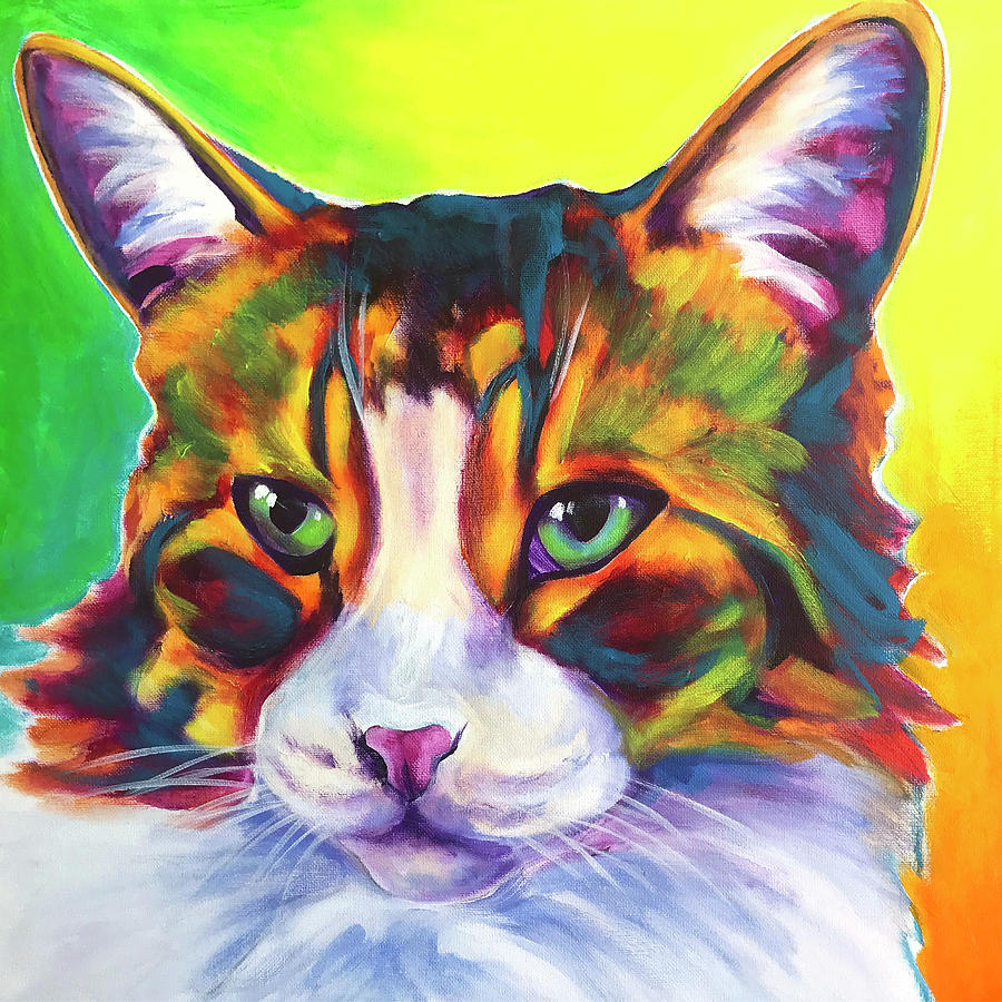 Cat Painting - Cat - Tabby by Dawg Painter