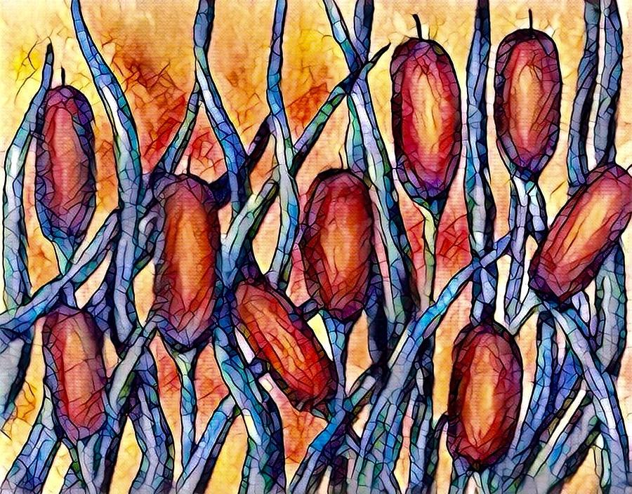 Cat tails  Painting by Megan Walsh