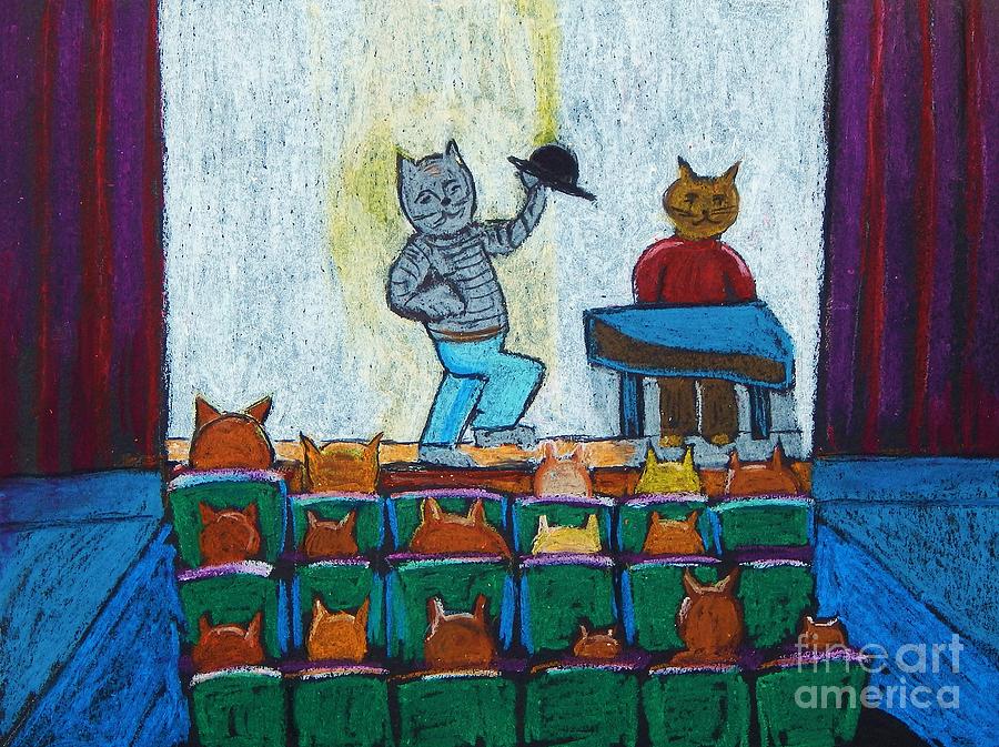 Cat Theatre Pastel by Reb Frost